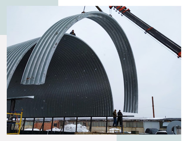 Полукруглые ангары в Нальчике